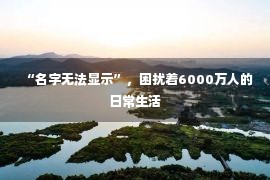 “名字无法显示”，困扰着6000万人的日常生活