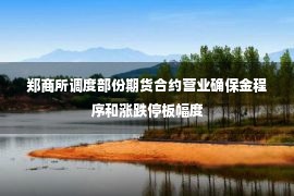 郑商所调度部份期货合约营业确保金程序和涨跌停板幅度