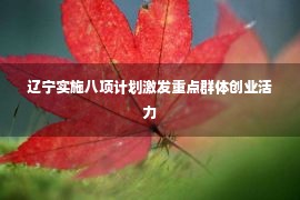 辽宁实施八项计划激发重点群体创业活力