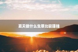 夏天做什么生意比较赚钱