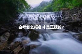 自考怎么报名才是正规的？