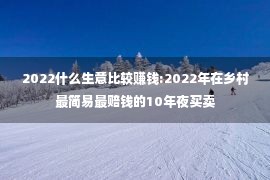 2022什么生意比较赚钱:2022年在乡村最简易最赔钱的10年夜买卖