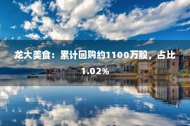 龙大美食：累计回购约1100万股，占比1.02%