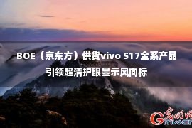 BOE（京东方）供货vivo S17全系产品 引领超清护眼显示风向标