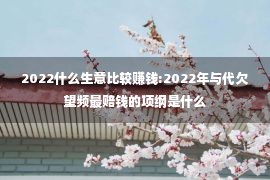 2022什么生意比较赚钱:2022年与代欠望频最赔钱的项纲是什么