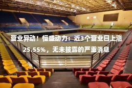 营业异动！恒盛动力：近3个营业日上涨25.55%，无未披露的严重消息