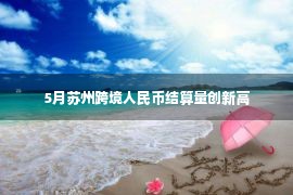 5月苏州跨境人民币结算量创新高