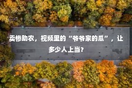 卖惨助农，视频里的“爷爷家的瓜”，让多少人上当？