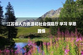 江苏省人力资源和社会保障厅 学习 学思践悟