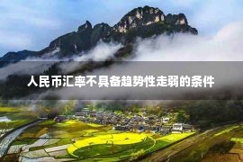 人民币汇率不具备趋势性走弱的条件