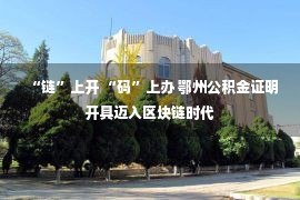 “链”上开 “码”上办 鄂州公积金证明开具迈入区块链时代