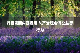 抖音更新内容规范 从严治理虚假公益等行为