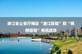 浙江省公安厅推动“浦江经验”和“枫桥经验”有机结合