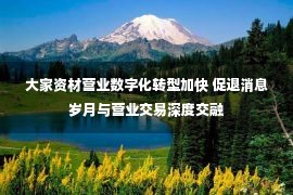 大家资材营业数字化转型加快 促退消息岁月与营业交易深度交融