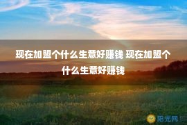 现在加盟个什么生意好赚钱 现在加盟个什么生意好赚钱