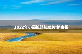 2022年小县城赚钱趋势 新京报