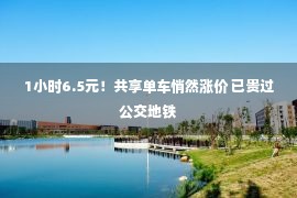 1小时6.5元！共享单车悄然涨价 已贵过公交地铁