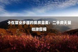 卡在营业步骤的换房需要：二手房天量挂牌假相