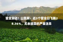 营业异动！公民网：近3个营业日飞腾28.36%，无未披露的严重消息