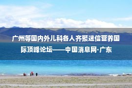 广州等国内外儿科各人齐聚迷信营养国际顶峰论坛——中国消息网·广东