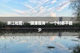 浙江松阳：“健康服务”一个村都不能少