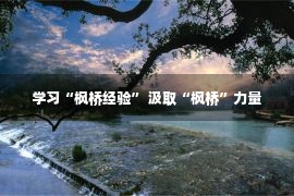 学习“枫桥经验” 汲取“枫桥”力量