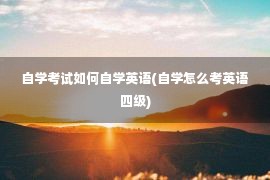 自学考试如何自学英语(自学怎么考英语四级)