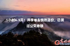 1小时6.5元！共享单车悄然涨价，已贵过公交地铁