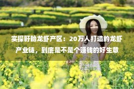 实探盱眙龙虾产区：20万人打造的龙虾产业链，到底是不是个赚钱的好生意