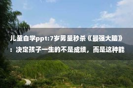 儿童自学ppt:7岁男童秒杀《最强大脑》：决定孩子一生的不是成绩，而是这种能力