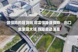 做保险的赚钱吗 诺言保障做保险　出口生果赚大钱 保障震动消息