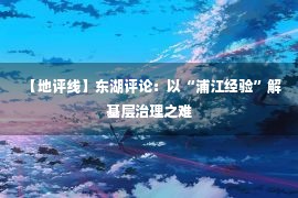 【地评线】东湖评论：以“浦江经验”解基层治理之难