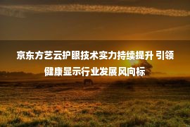 京东方艺云护眼技术实力持续提升 引领健康显示行业发展风向标