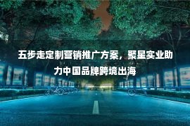 五步走定制营销推广方案，聚星实业助力中国品牌跨境出海