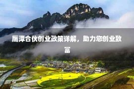 鹰潭合伙创业政策详解，助力您创业致富