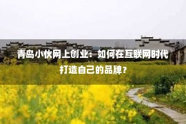 青岛小伙网上创业：如何在互联网时代打造自己的品牌？