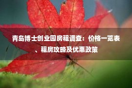 青岛博士创业园房租调查：价格一览表、租房攻略及优惠政策