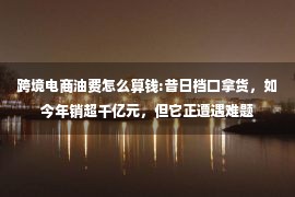 跨境电商油费怎么算钱:昔日档口拿货，如今年销超千亿元，但它正遭遇难题