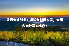 陕西大姐创业：坚毅创新谋发展，带领乡亲致富奔小康！