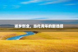 返乡创业，当代青年的新选择