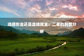 选择创业还是直接就业：二者的利弊分析