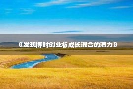 《发现博时创业板成长混合的潜力》