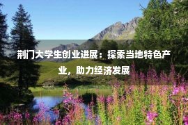 荆门大学生创业进展：探索当地特色产业，助力经济发展