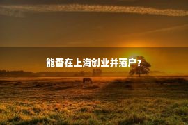 能否在上海创业并落户？