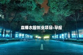 直播衣服创业项目:早报