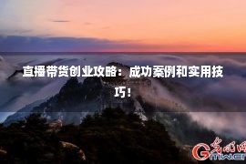 直播带货创业攻略：成功案例和实用技巧！