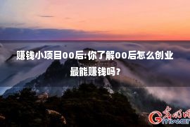 赚钱小项目00后:你了解00后怎么创业最能赚钱吗？