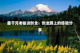 桑干河老板谈创业：创业路上的经验分享