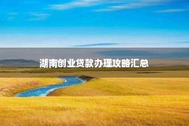 湖南创业贷款办理攻略汇总