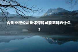 深创业板公司集体停牌可能意味着什么？